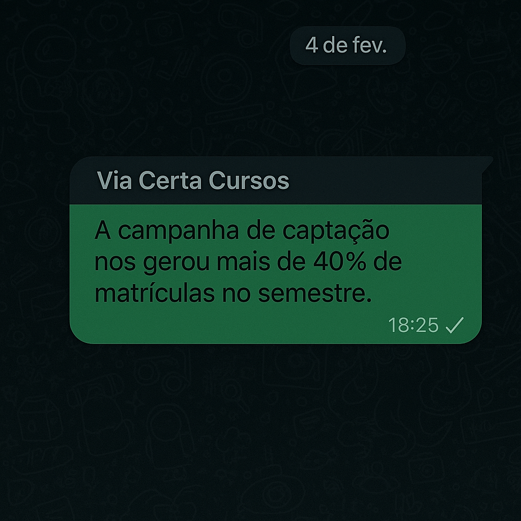 Depoimento de Via Certa Cursos - WhatsApp